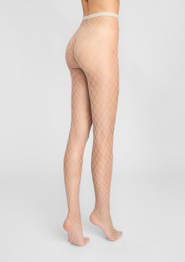 Women's Pearl Fishnet Tights with a Geometric Pattern Charly E04 Marilyn