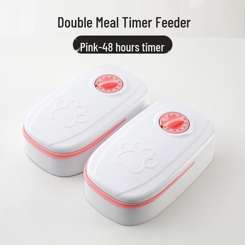 Automatic Pet Feeder with Timer for Cats and Dogs - Separates Dry & Wet Food