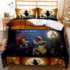Copripiumino Halloween King Size, Gatto Strega Cartone Animato Luna Zucche Notte Spaventosa Coperta Trapuntata Set Biancheria da Letto in Microfibra per Bambini Ragazze