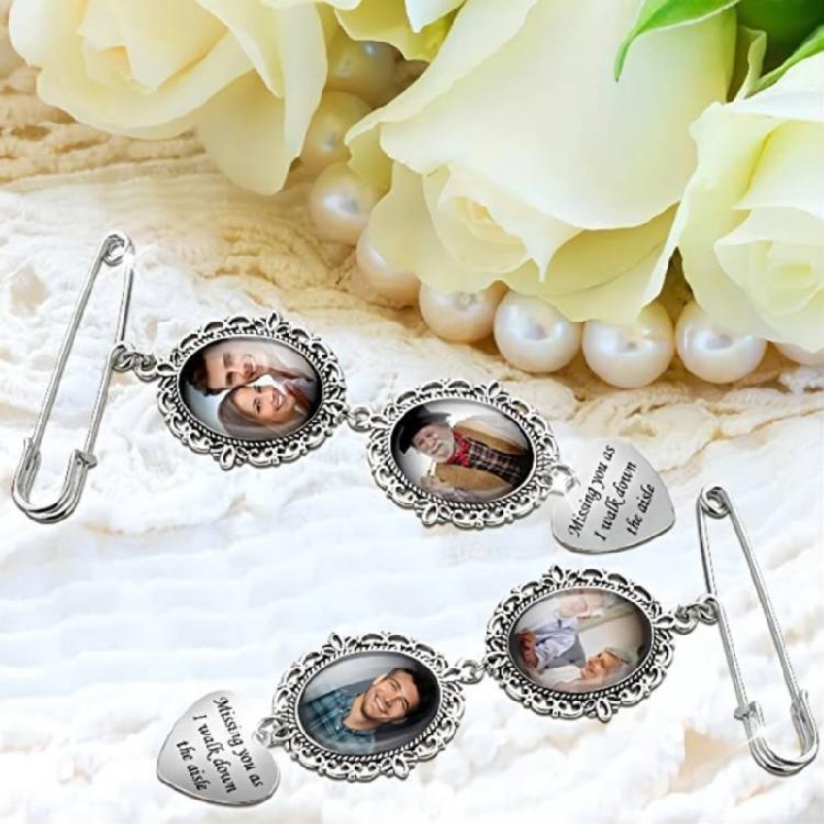 Blank Badge Pin Photo Frame Brooch Heat Transfer Blank Lapel Pin Alloy Material