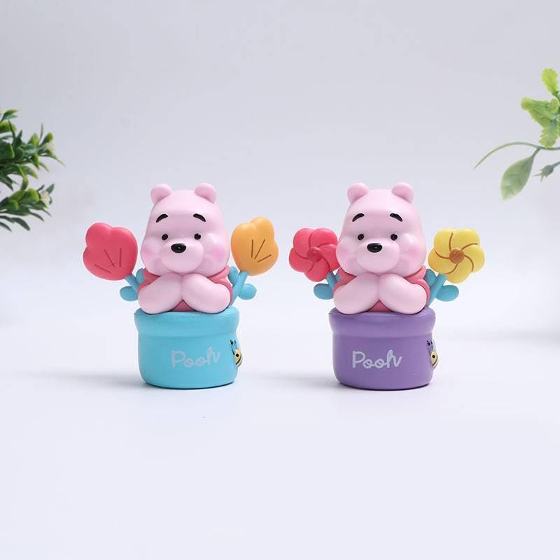 Adorable Winnie The Pooh Bear Creative Flower Pot Figurine Decorative Toy Model