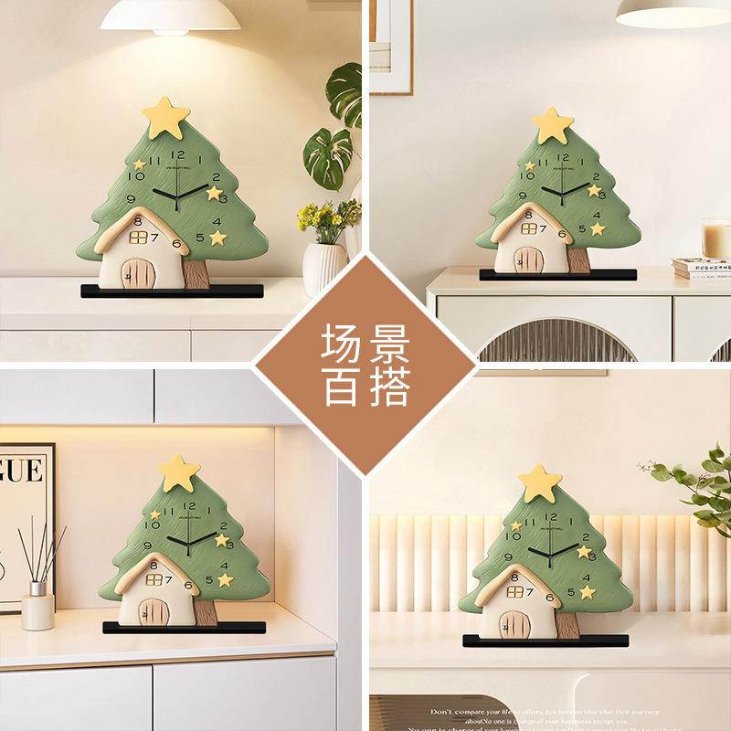 New Christmas-decorated Tabletop Pendulum Table Clock Creative Living Room Small Ornaments