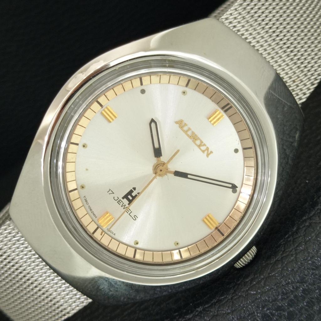 

VINTAGE ALLWYN 6300A HAND-WINDING INDIA MENS ORIGINAL DIAL WATCH a708150-1