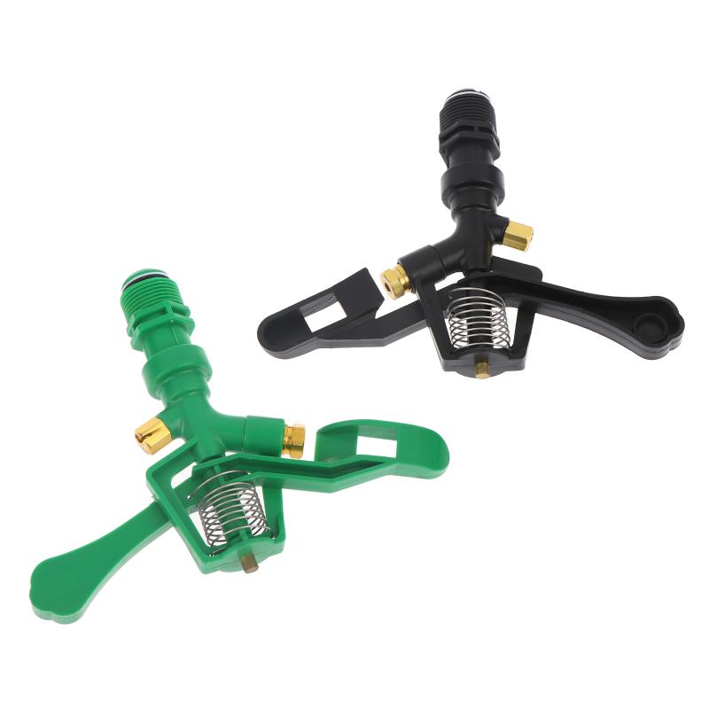 Plastic Lawn Sprinkler Adjustable Double Spray 34 Inch Male Thread 360 Degree Coverage for Garden Irrigation System