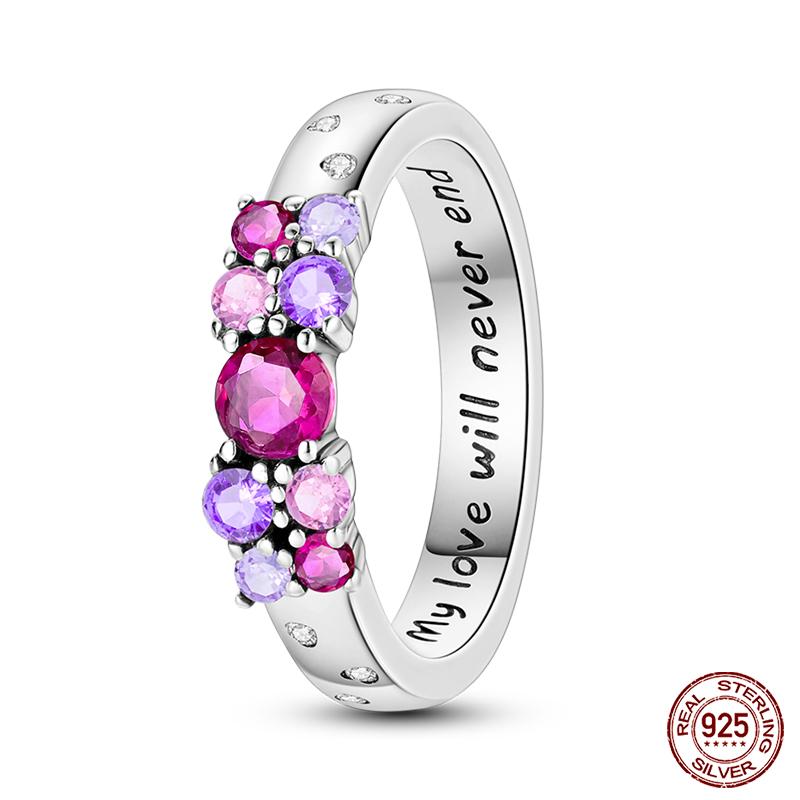 Moda Oryginalne Świecące Pierścionki Świetlikowe 100% Srebro S925 Wieczne Pierścionki Cyrkoniowe w Kształcie Serca Wykwintna Biżuteria Ślubna Zaręczynowa Prezenty