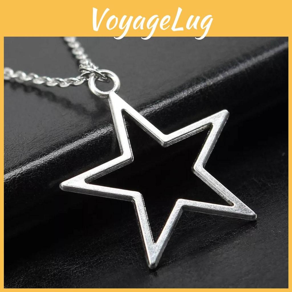 36x33mm Trendy Silver Hollow Star Pendant Necklace In Alluring Alloy For Style Unisex