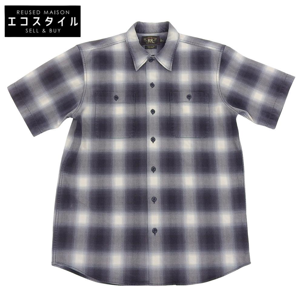 

RRL Excellent condition cotton wool ombré short sleeve checked shirt, men s, black, size S, one star tag. tops S Black seriesUsed