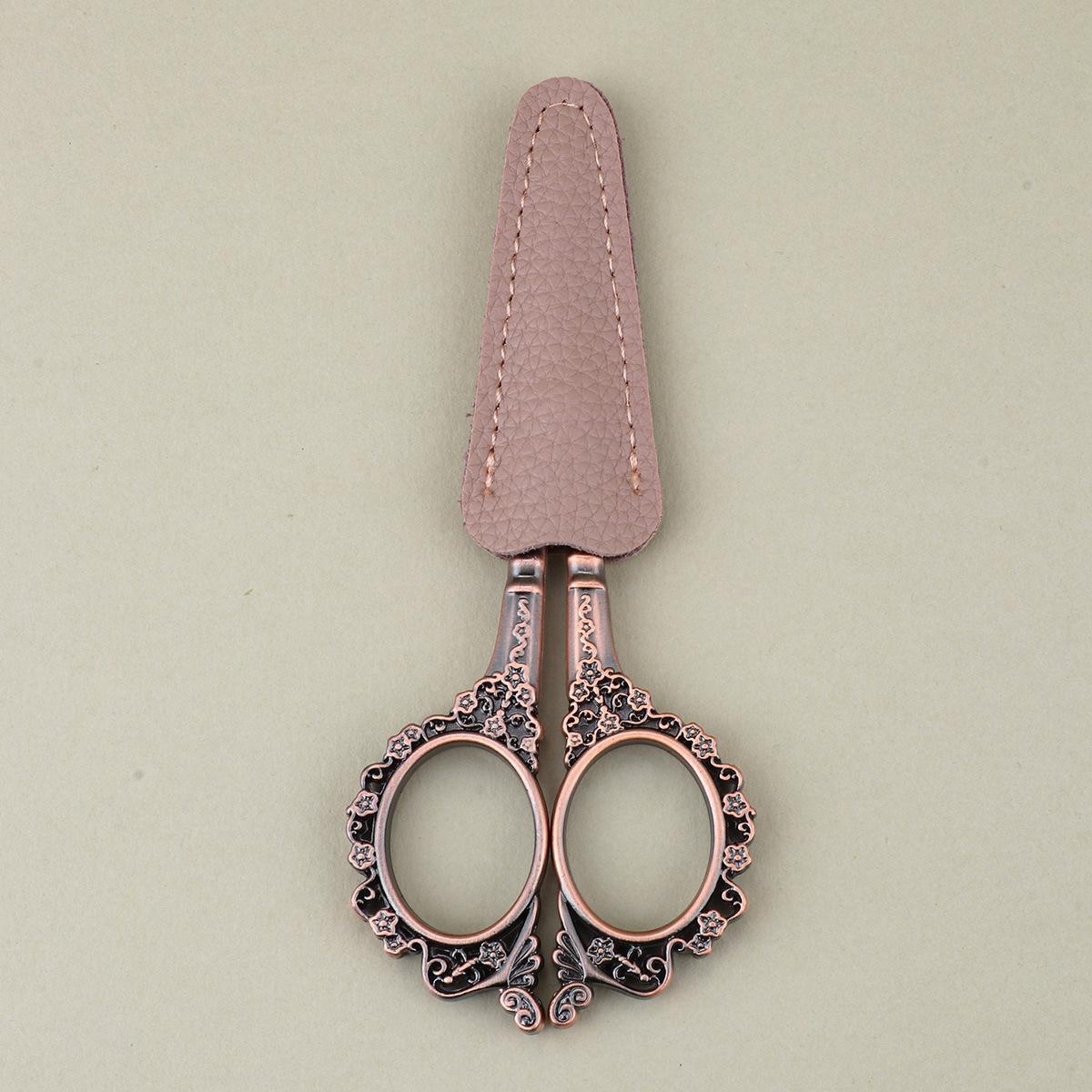 

1 шт., ножницы для стрижки бровей, защитный кожаный чехол, вышивка крестом, ретро, ​​цветы сливы, ресницы, волосы в носу, кожаный чехол, портативный розовый