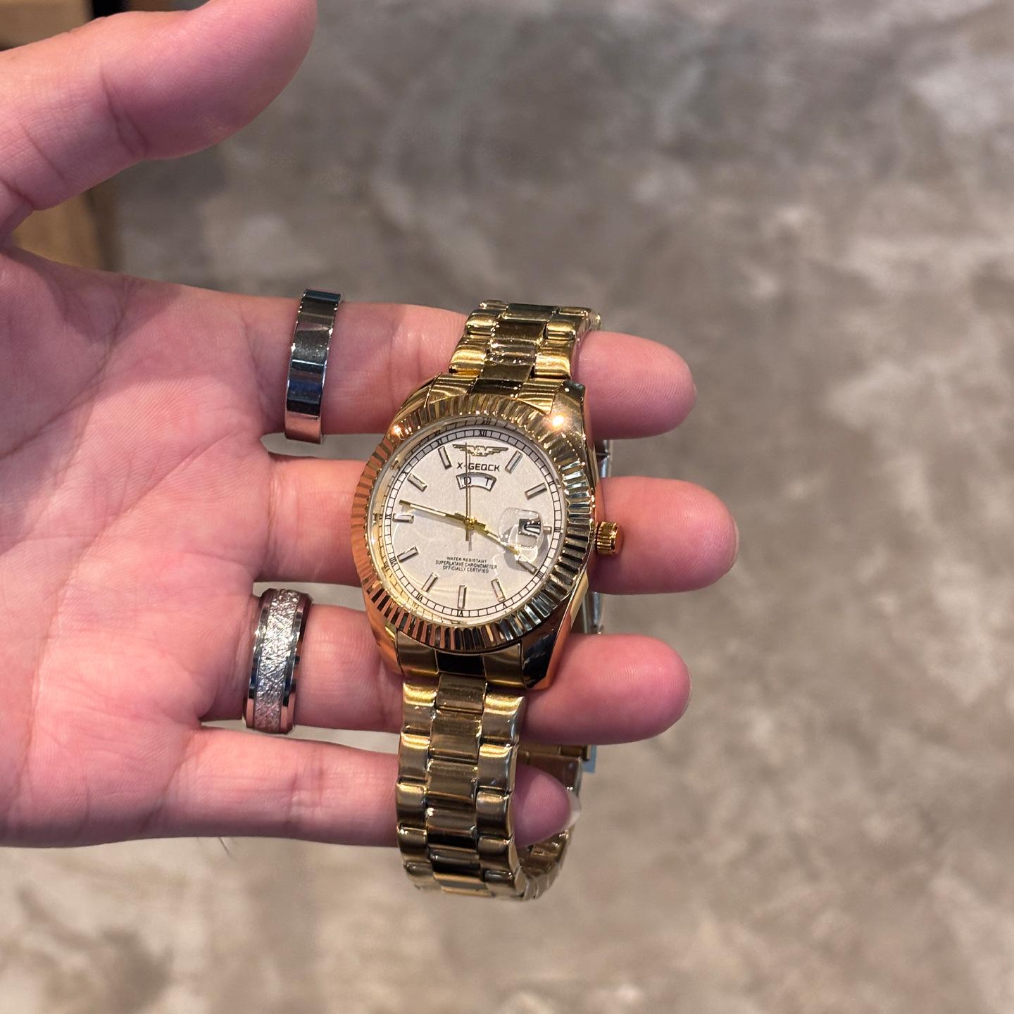 New Watch Men S Steel Belt High Value Casual Classic Double Calendar Luminous Men S Watch Simple Atmosphere Quartz Men S Watch