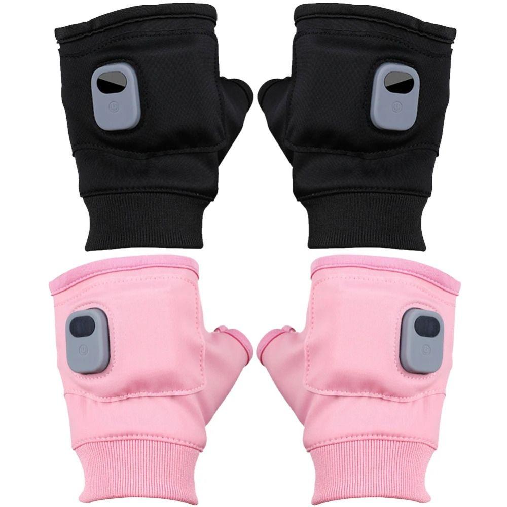1Pair Thermal Electric Heated Gloves USB  Rechargeable Winter Warm Gloves Smart Heating Gloves  Bike