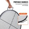 X-Marks Fire Pit Grill Grate, Round Cooking Grate, Heavy Duty Steel Campfire BBQ Grill Grid with Handle and Support X Wire, Portable Camping Cookware