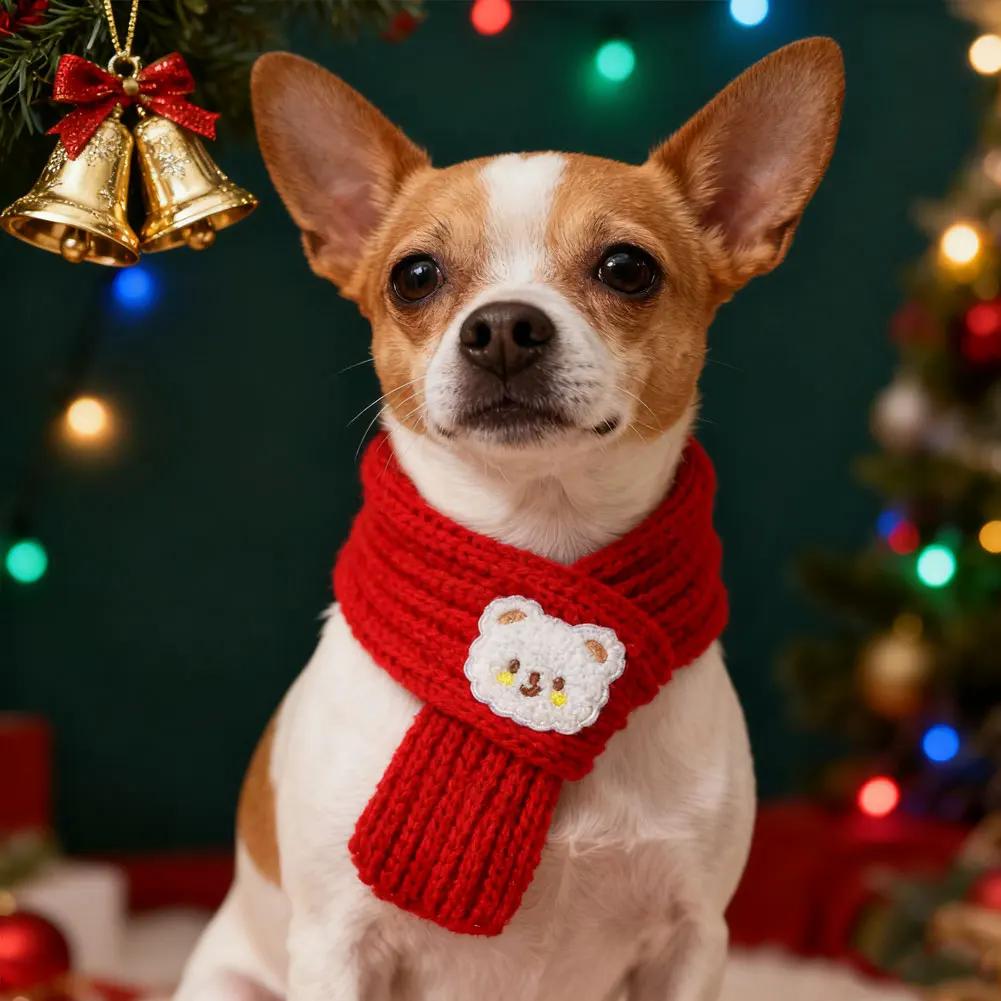 Poodle Yorkshire Scarves Mascotas Products Winter Warm Puppy Dog Cat Scarf Christmas Cute Pet Accessories for Small Medium Dogs