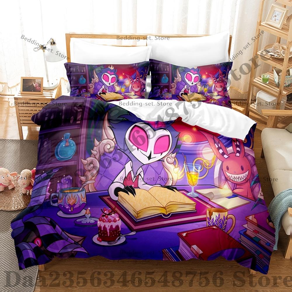 Helluva Boss Bedding Set Single Twin Full Queen King Size Bed Set Adult Bedroom Duvetcover Sets Anime Bed Sheet Set