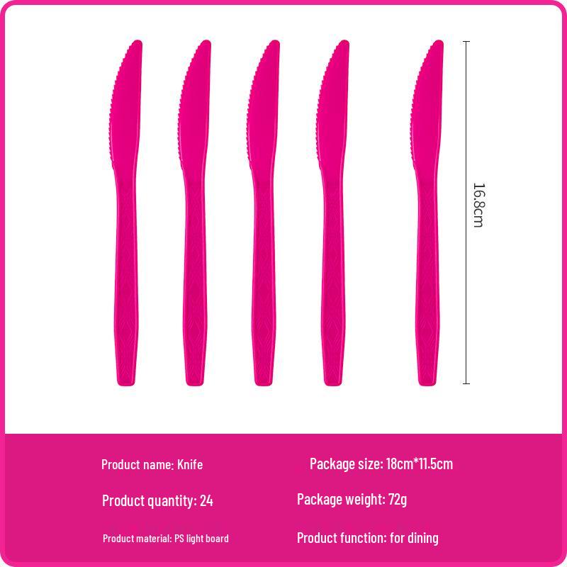 

Solid Rose Red Party Set: Disposable Plates, Cups, Napkins, Cutlery for Birthday Decorations.