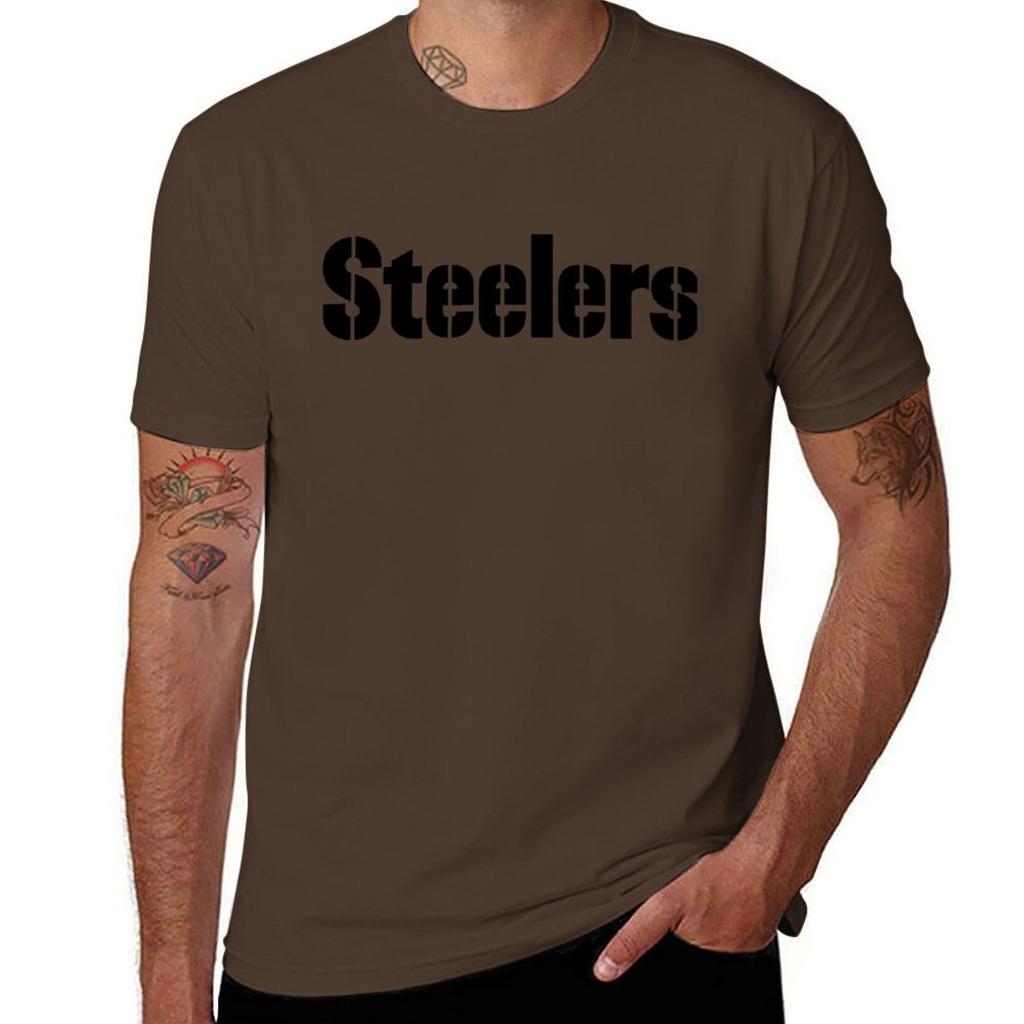 Steelers T-Shirt Hippie Clothes Summer Clothes Plus Sizes Short Sleeve Tee Fruit of the Loom Mens T Shirts