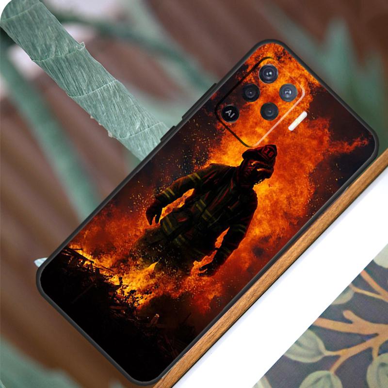 Firefighter Heroes Fireman For OPPO A17 A16 A15 A79 A58 A78 A98 A74 A94 A77 A5 A9 A96 A76 A52 A72 A53S A54S A57S Case
