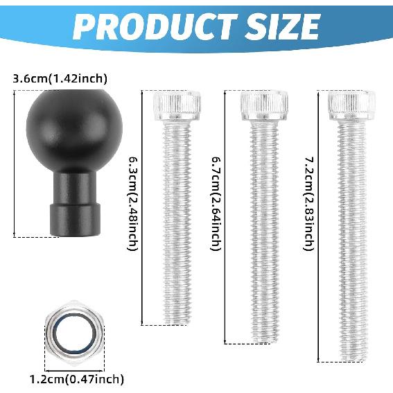 for RAM RAM-B-367U Motorcycle Handlebar Clamp Base Mount with 1  Ball & M8 Screws for Mobile Phone Holder Fixing
