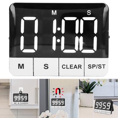 Kökstimer 120dB Högt larm Stor LED-skärm Energisparande magnetisk nedräkning Bärbar timer för flera ändamål