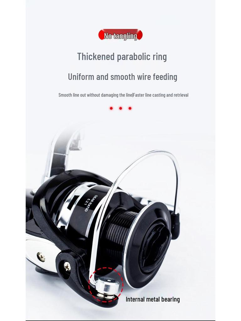 Metallfuß-Spinnrolle mit EV-Wippe für Meeres- und Felsangeln, Weitwurf-Köder, Mikro-Angelrolle.