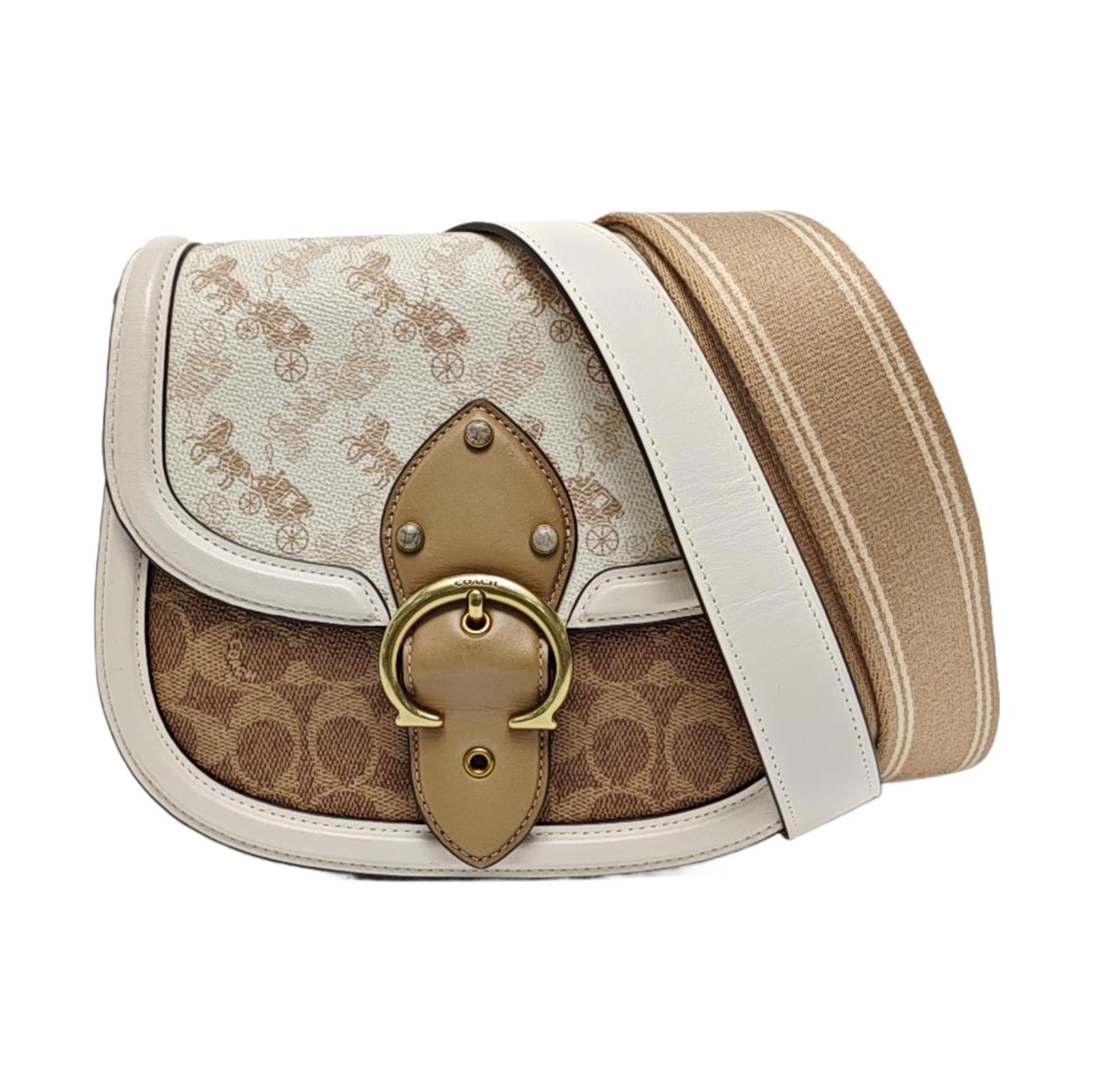 [Pre-Owned] Beat 22 Monogram Print Canvas And Leather Saddle Bag - Excellent #AJ65B7 ONE SIZE
