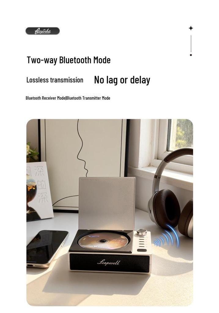 All-in-One Retro CD Player & Bluetooth Speaker with Screen