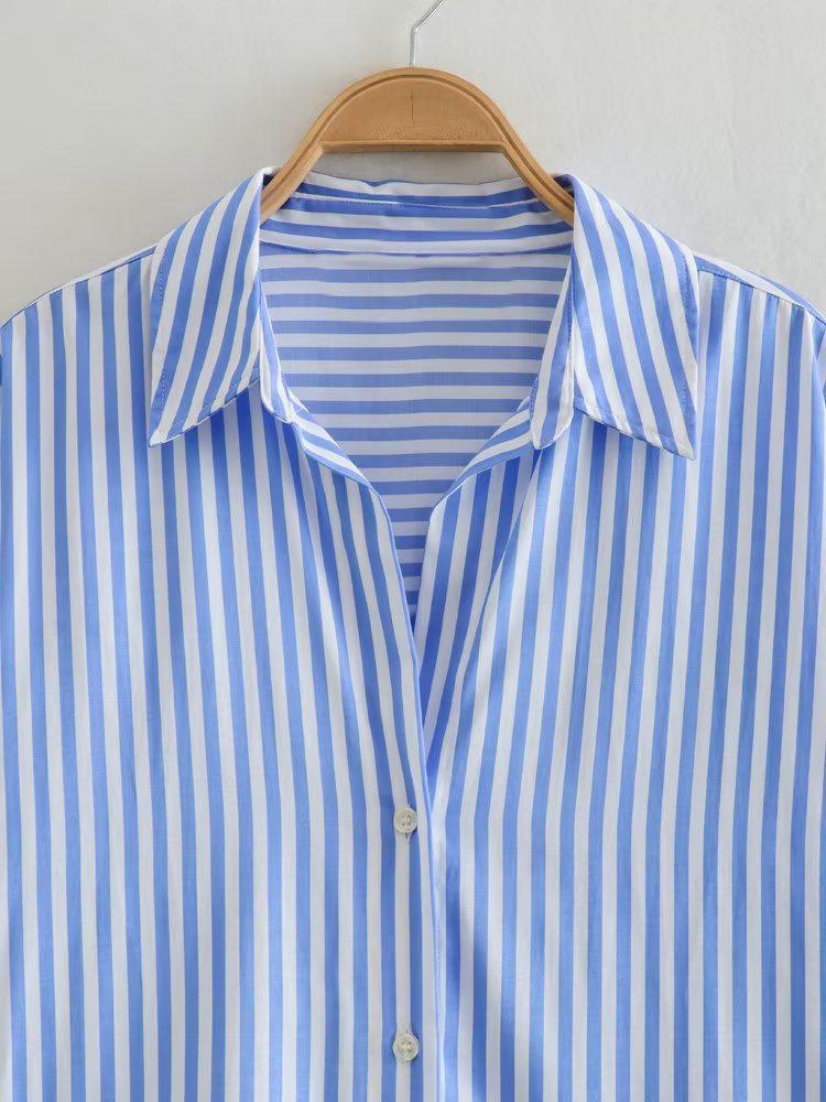 New Women's European & American Style Multicolor Lapel Long Sleeve Shirt