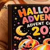 Kids Board Game Accessories Halloween Ghost Advent Calendar, 24 Day Countdown Box with Calendar Figurines, Spooky Collectible Toy Set for Kids, Party