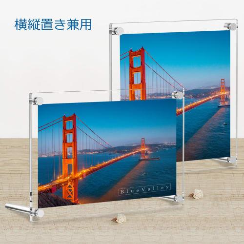 BlueValley A3 Picture Frame, Acrylic Stand, Acrylic Photo Frame, Double-Sided Clear Poster Frame, Stand-Type Photo Frame for Displaying Pictures, Post
