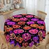 1 Piece, Halloween Pumpkin Pattern Tablecloth Purple, Orange And Black, Suitable For Round And Long Table Tables