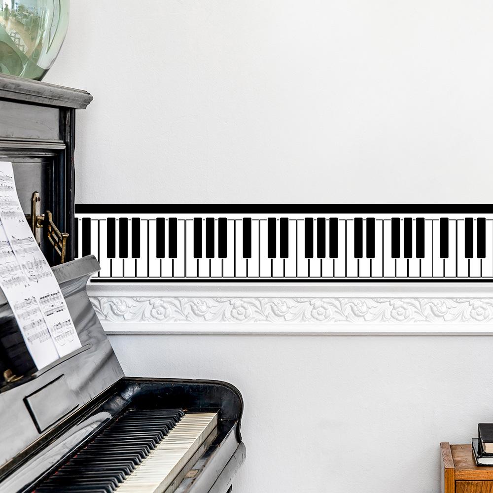 Creative Piano Keys Waistlines Skirting Boards Bedroom Living Room Entrance Hall Home Wall Decoration Wall Stickers