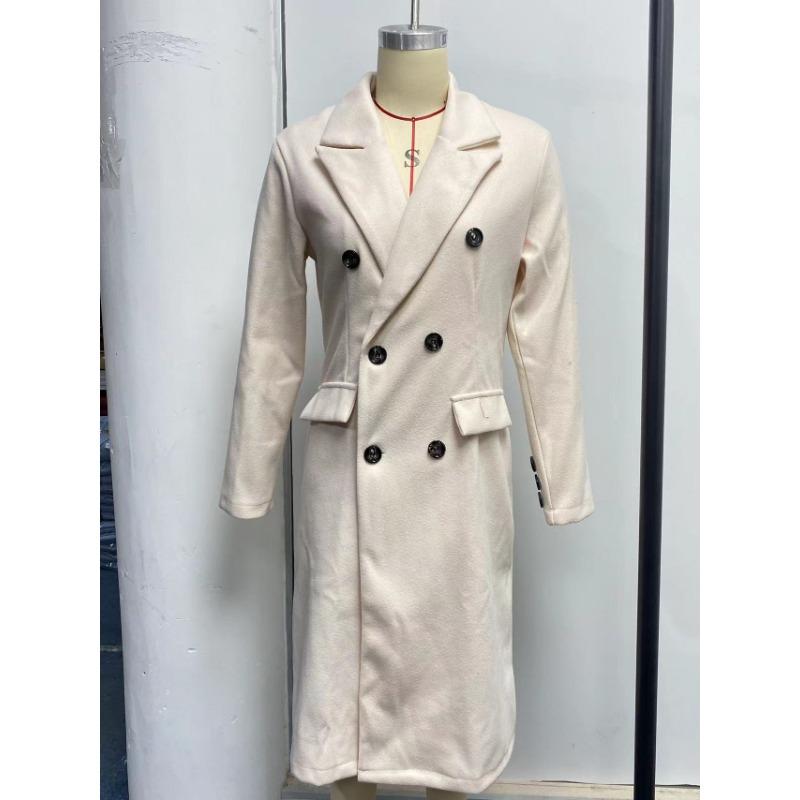 Women's Vintage Casual lattice Print Autumn Winter Long Sleeve POLO Neck Jackets & Coats