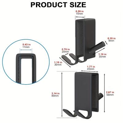2pcs Stainless Rust-Resistant Door Mount Shower Hook Heavy-Duty Space-Saving Hanger for Clothes Coat Towel No-Tools Installation Modern Storage