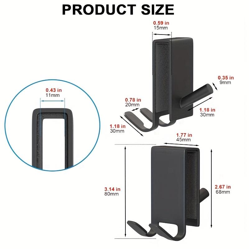 2pcs Stainless Rust-Resistant Door Mount Shower Hook Heavy-Duty Space-Saving Hanger for Clothes Coat Towel No-Tools Installation Modern Storage