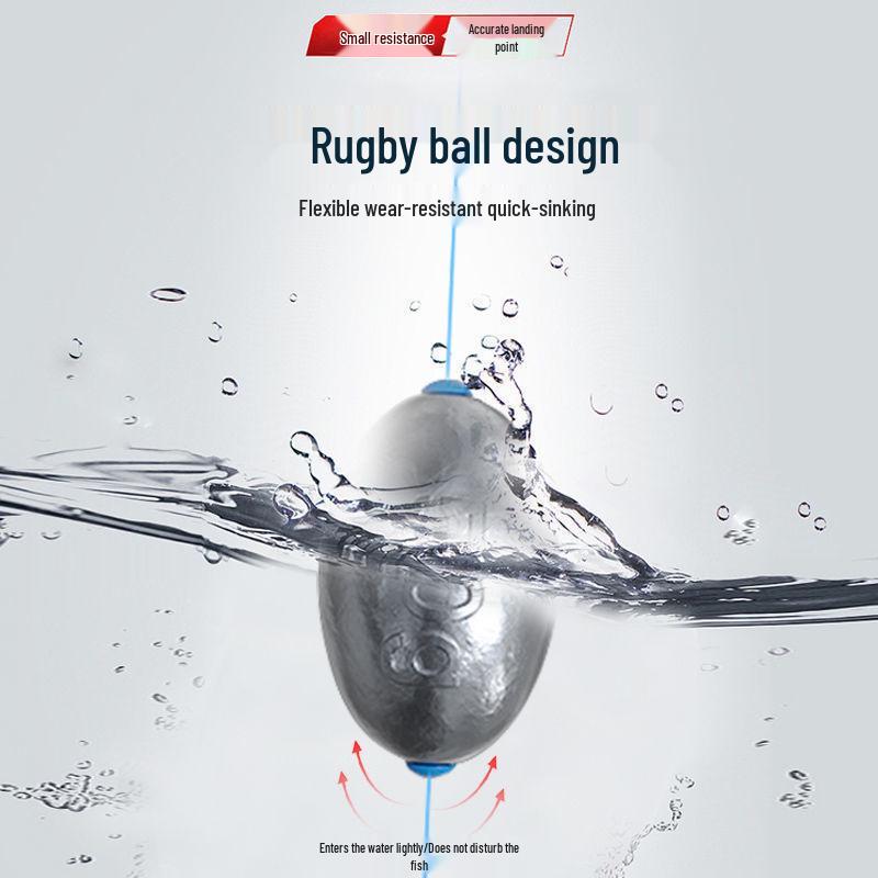 Olive-Shaped Plastic Core Lead Fishing Sinker: Line-Friendly for Freshwater and Sea