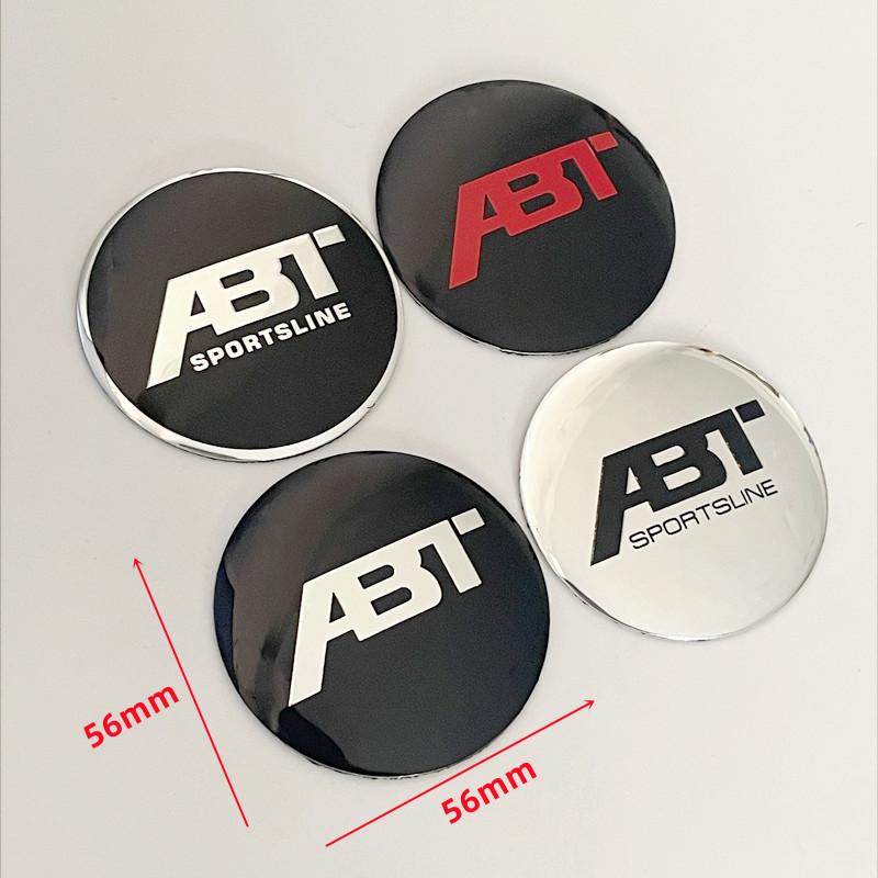 56mm Modifikované středové krytky kol pro auto Samolepky s logem ABT pro Golf Passat Jetta Touareg Tiguan Caddy Vento Bora mk6