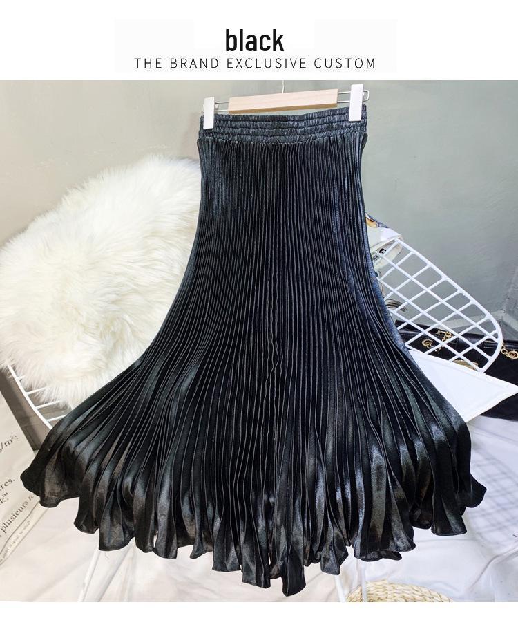 

Юбка-рыбий хвост из атласа с высокой талией и складками - женская танцевальная юбка длиной 1 метр с большим размахом и средней длиной. One Size (Length 98CM)