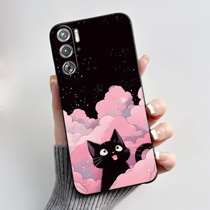 Phone Case For ZTE Nubia Red Magic Redmagic 9 9S Pro Plus 5G Case Cute Love Rabbit Protective Black matte TPU Soft Cover Casing