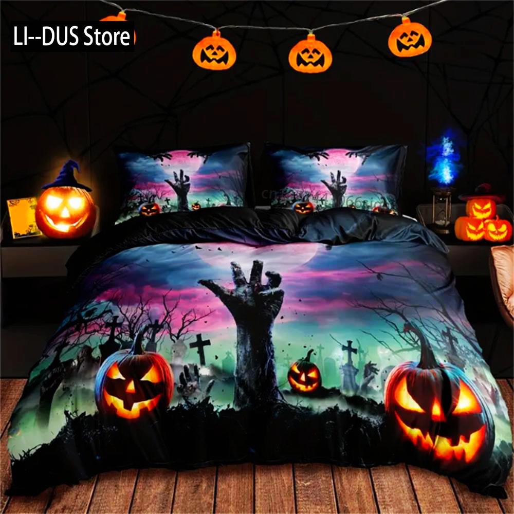 

Comforter 3-Piece Spooky Halloween - Soft Comfortable Horror-Themed Bedding For Bedroom Guest Room - Includes 1 Duvet Comforter (quilt)-EU Single(135*200cm)3pcs