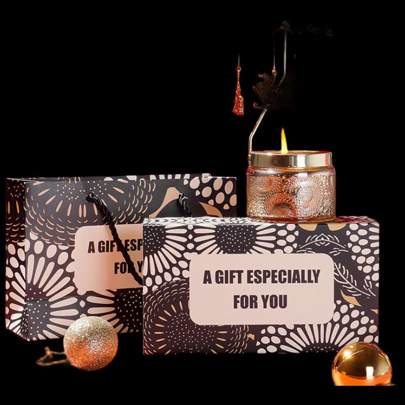 Christmas Rotating Scented Soy Wax Candle Holder Set