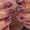 Press On Nail Short French Tip Nail Almond Nail Tips Fake Nail False Nail with Design Full Cover Acrylic Nail