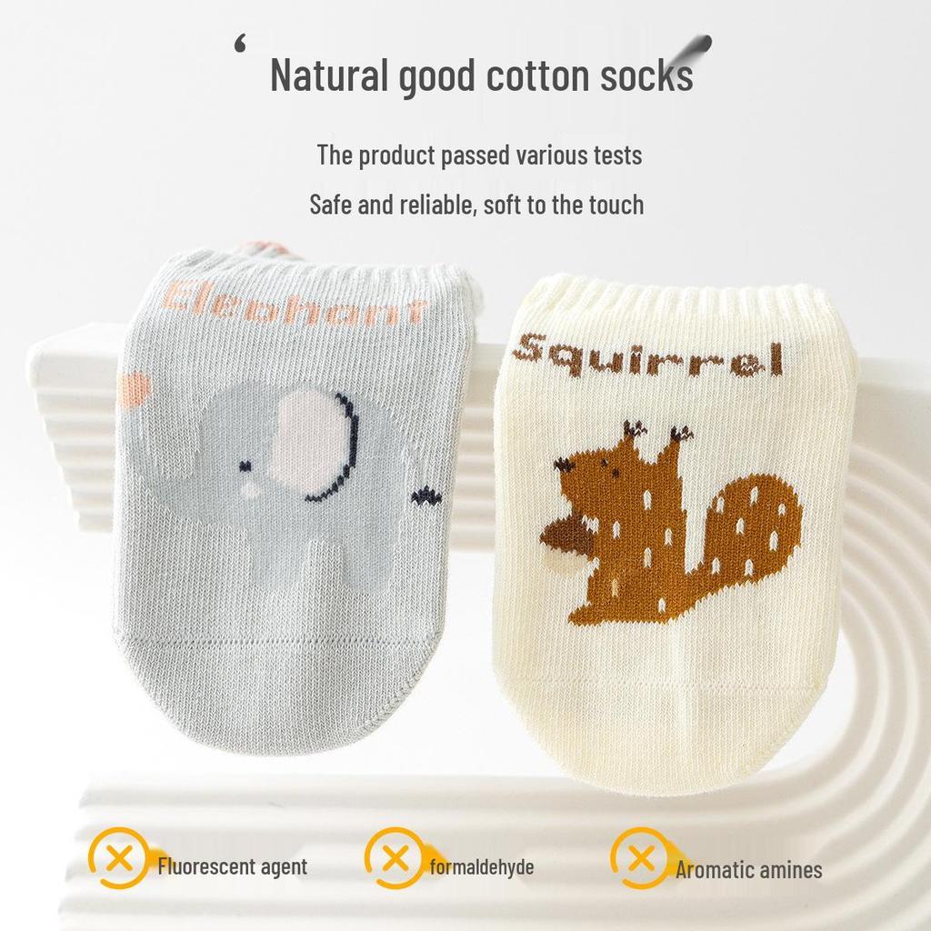 New Cute Cartoon Anti-Slip Baby Floor Socks - Indoor Full Bottom Glue, Spring Arrivals for Toddlers, Cold Protection, Early Learning Walking Socks