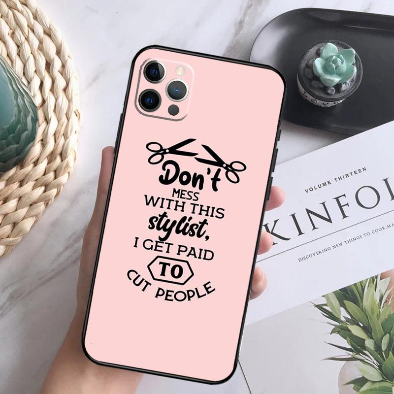 Barber Shop Hair Stylist Salon Phone Case For iPhone 15 14 13 12 11 16 Pro Max Plus Mini 7 8 X XS Max XR Back Cover Shell