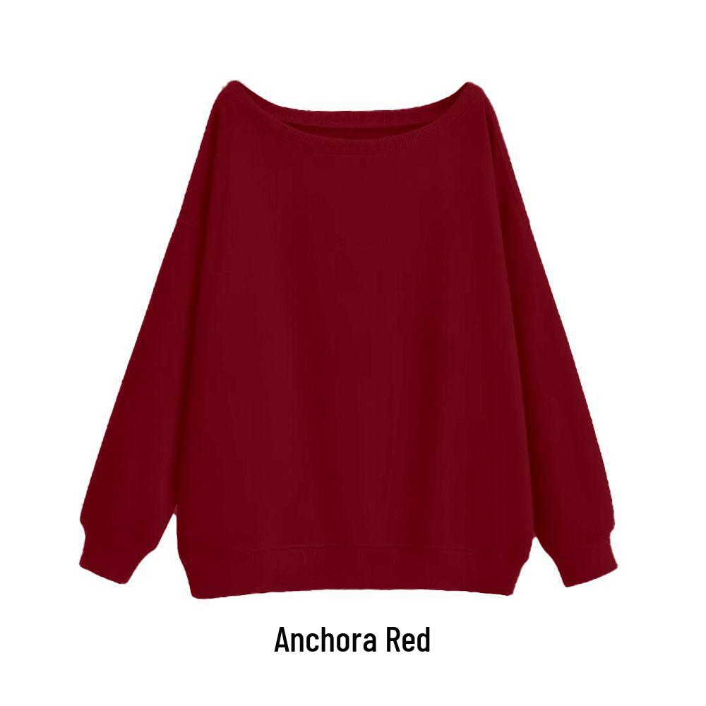 Women's Oversized One-Shoulder American Street Style Hoodie for Spring/Autumn