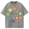 Cute Funny Style Colorful Skull Print Women's T-Shirt Round Neck Loose Oversized Short Sleeve Fashion Design Vintage Top Tee