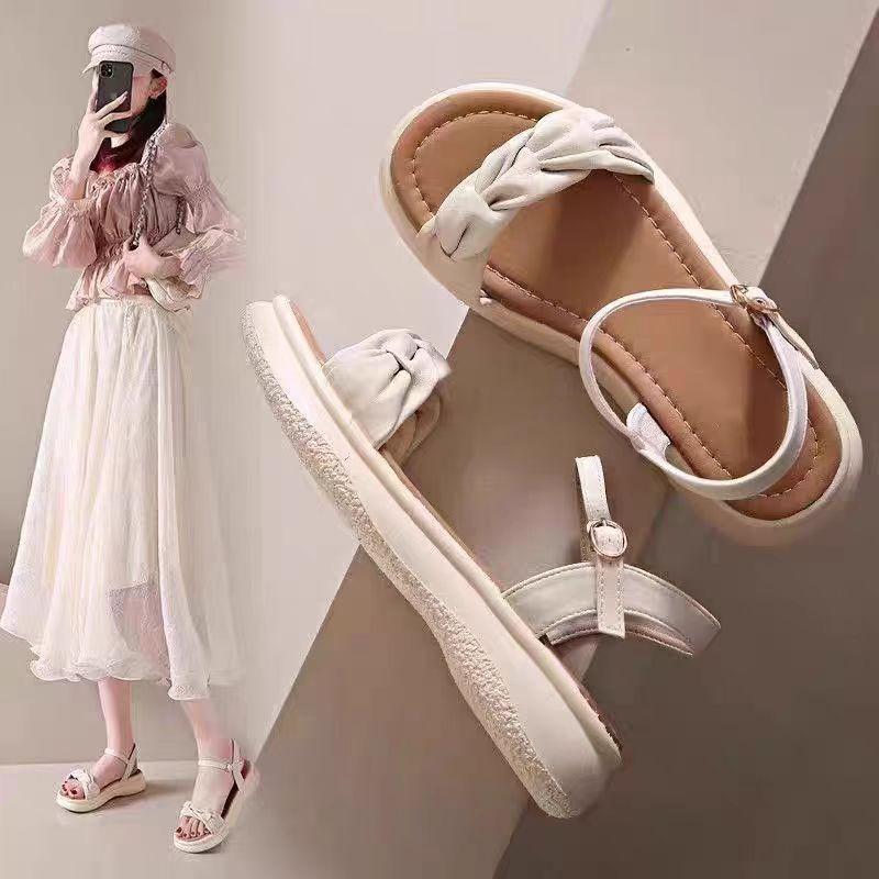 Sandals women's outer wear buckle flat sandals women's summer super soft new non-slip and wear-resistant daily casual shoes