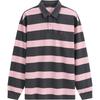 Men's Autumn 2025 Loose Fit Cotton Striped Long-Sleeve Polo Shirt