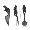 Skeleton Skull Zinc Alloy Cutlery Set Gothic Handle Knife, Fork and Spoon Set Witchy Halloween Tableware for Easter Gifts