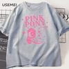 Pink Pony Club Chappell Roan Cowgirl Boots T-shirt Women Hip Hop Fashion Country Music T Shirt Lady Girl Fashion Tee Streetweawr