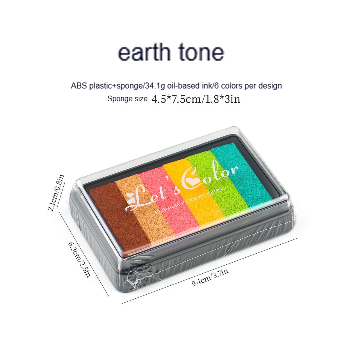 

6pcs DIY Large Rectangular Gradient Rainbow Inkpad Handbook Graffiti Combination Inkpad Cross border Inkpad