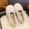 Xiaoxiangfeng fluffy shoes are worn outside winter with velvet white Doudou shoes, new warm cotton shoes.